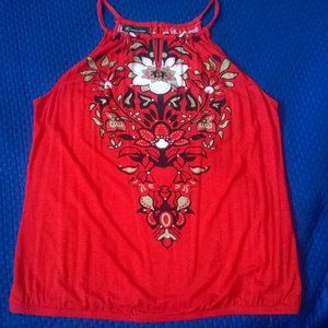 Red Tank w/Lotus Pattern